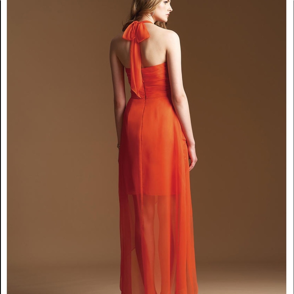 Chiffon hi low tie halter prom or wedding - Picture 3 of 11